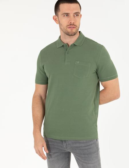 Haki Regular Fit Polo Yaka Basic Tişört - 50269604064