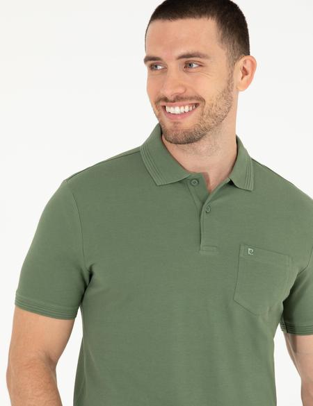 Haki Regular Fit Polo Yaka Basic Tişört - 50269604064