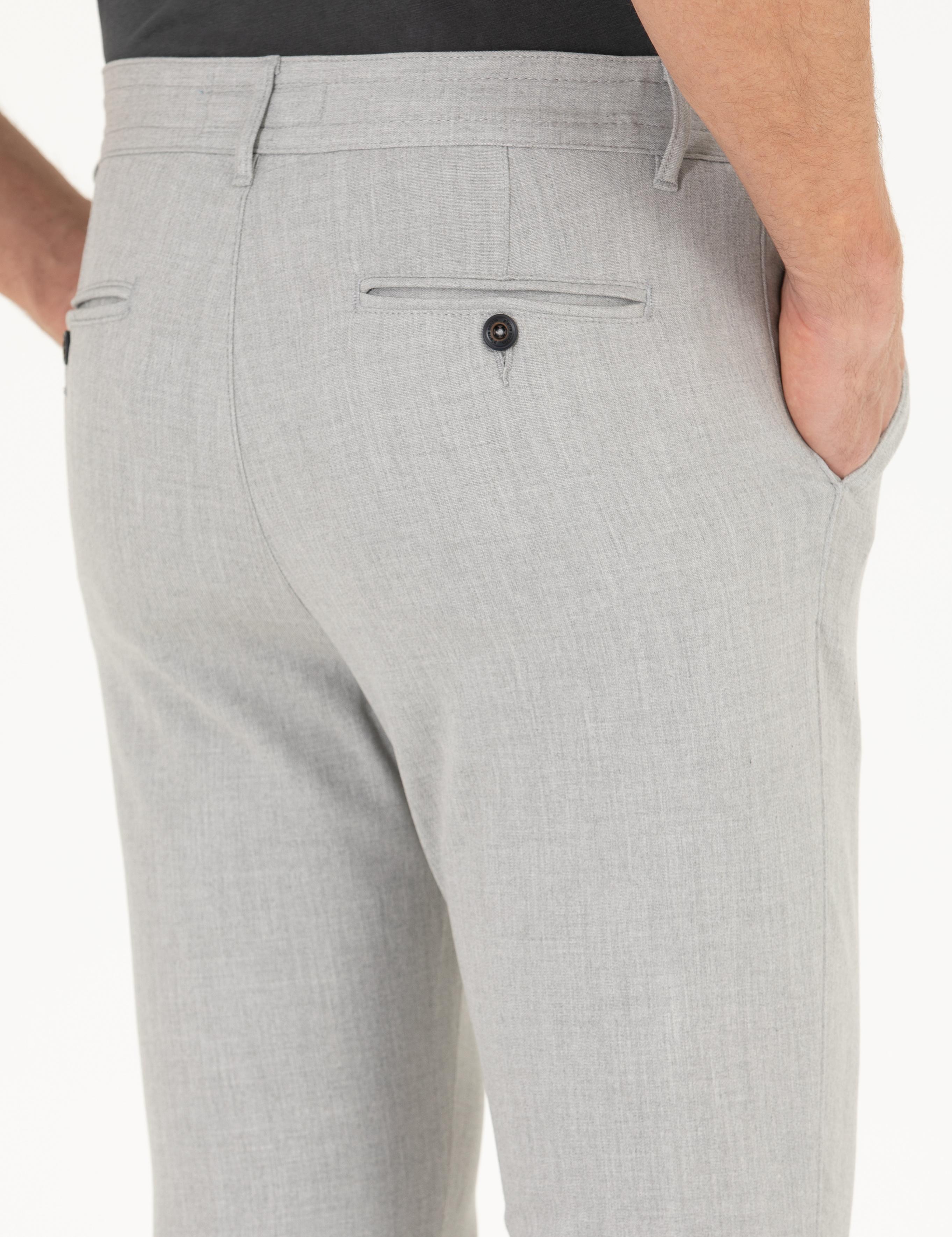 Gri Jogger Fit Kanvas Pantolon