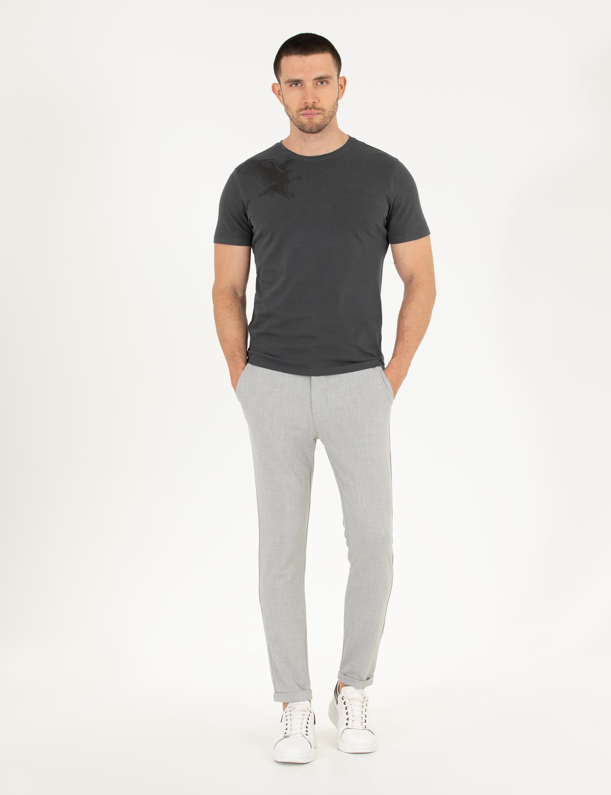 Gri Jogger Fit Kanvas Pantolon - 50274212062