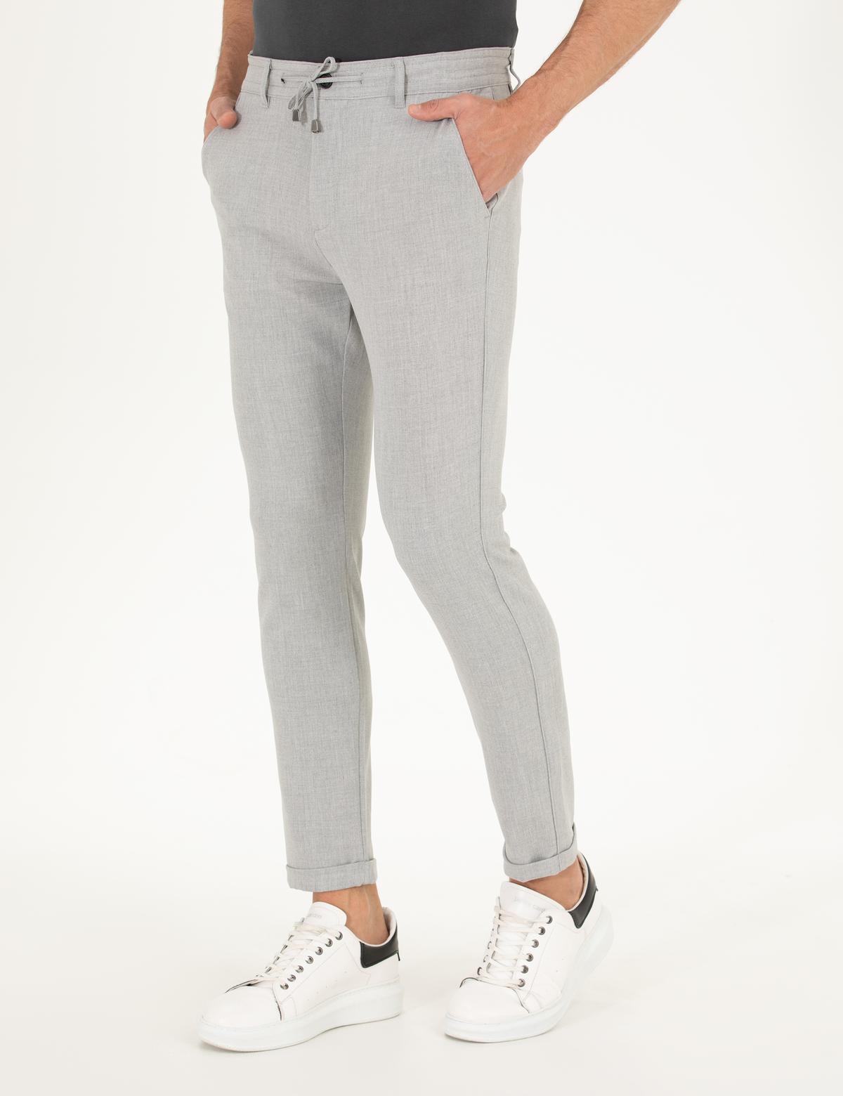 Gri Jogger Fit Kanvas Pantolon - 50274212062