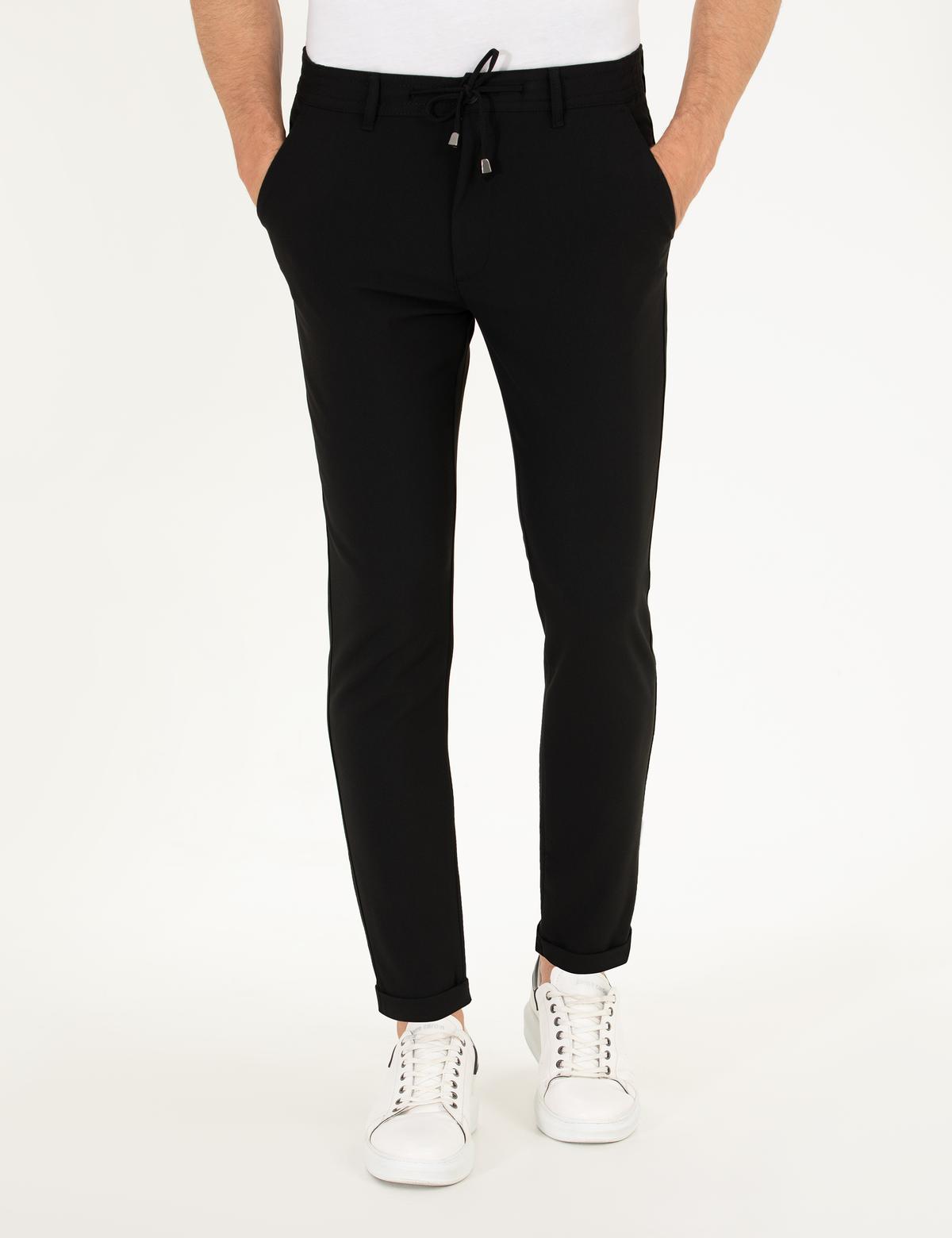 Siyah Jogger Fit Kanvas Pantolon - 50274212092