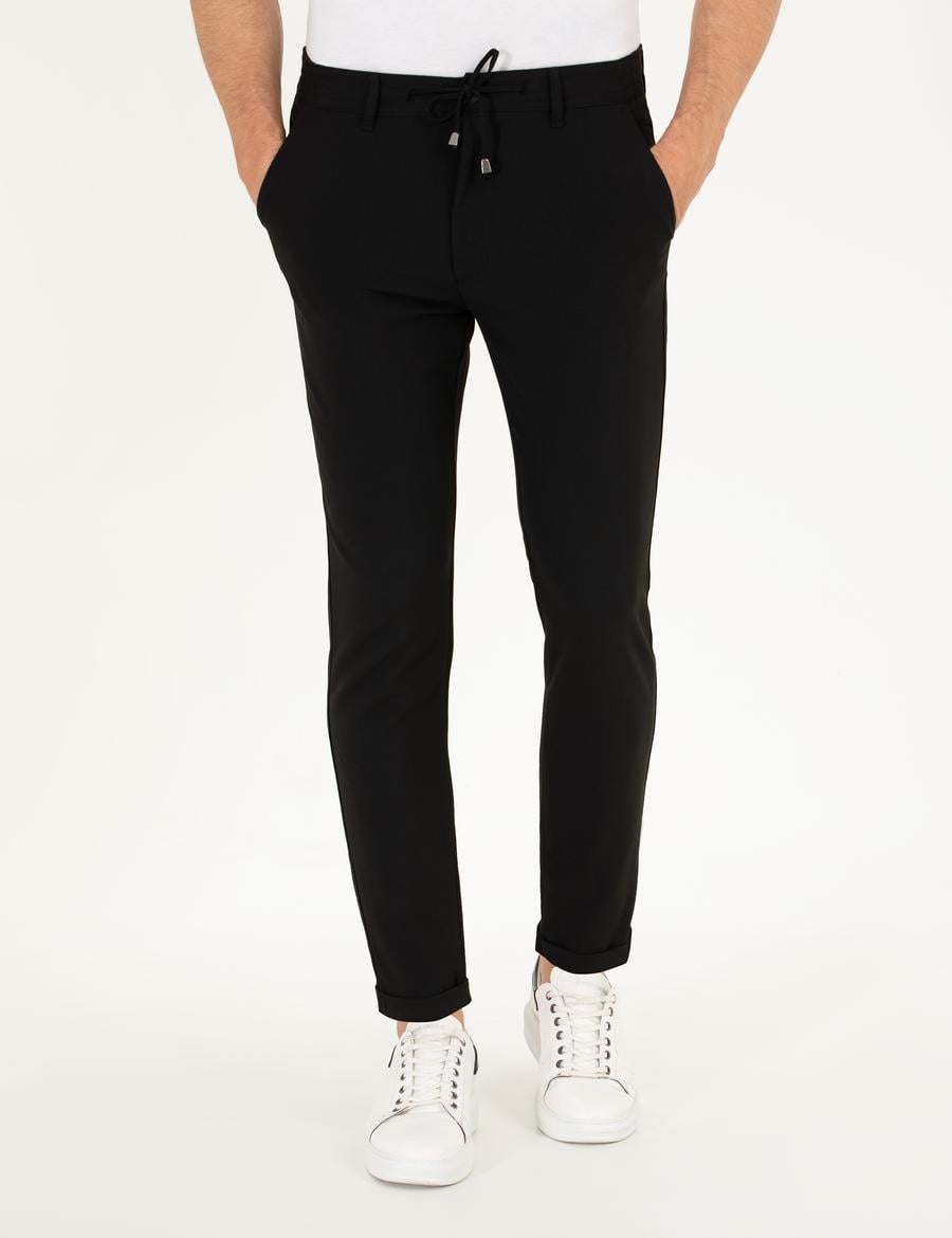 Siyah Jogger Fit Kanvas Pantolon