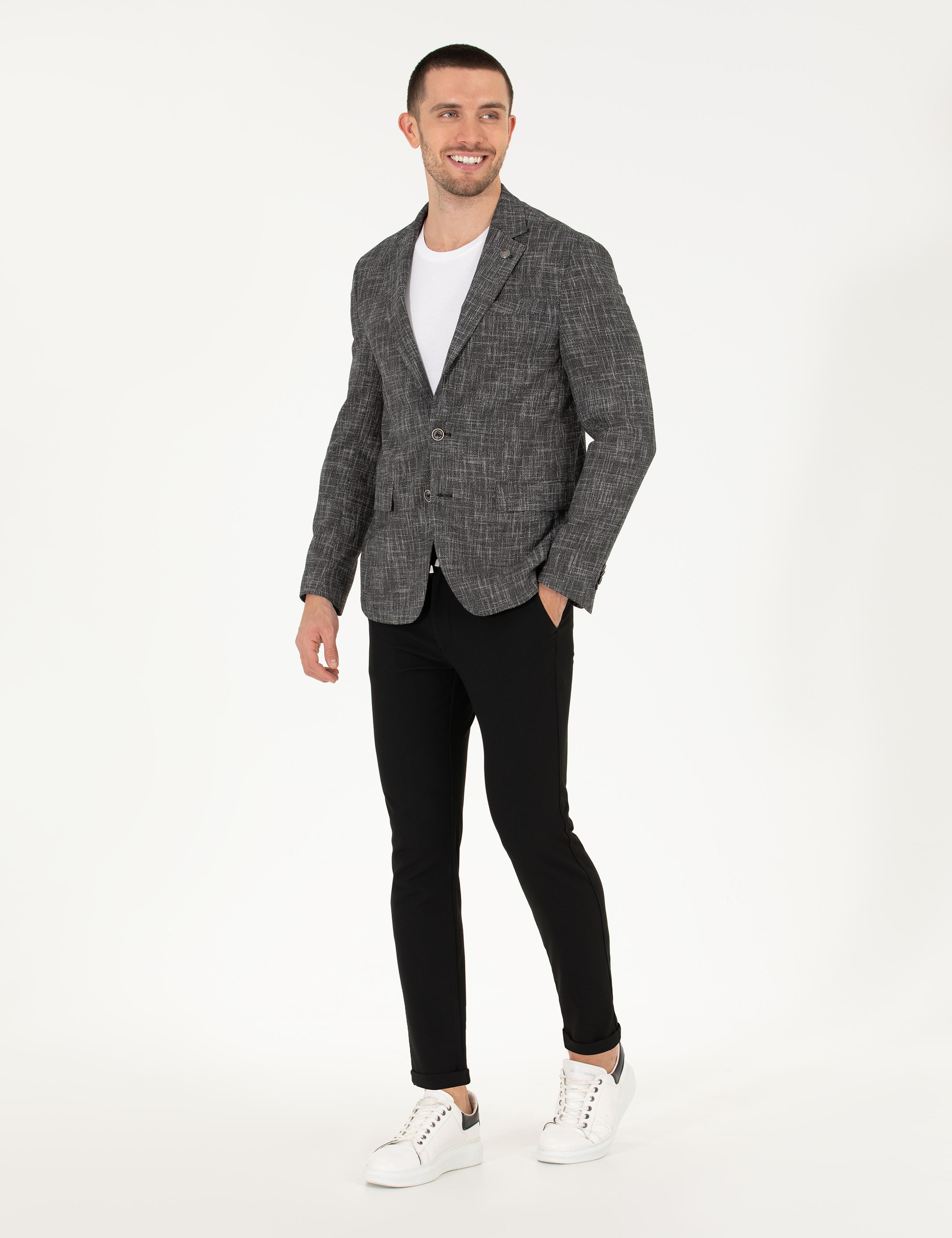 Siyah Jogger Fit Kanvas Pantolon