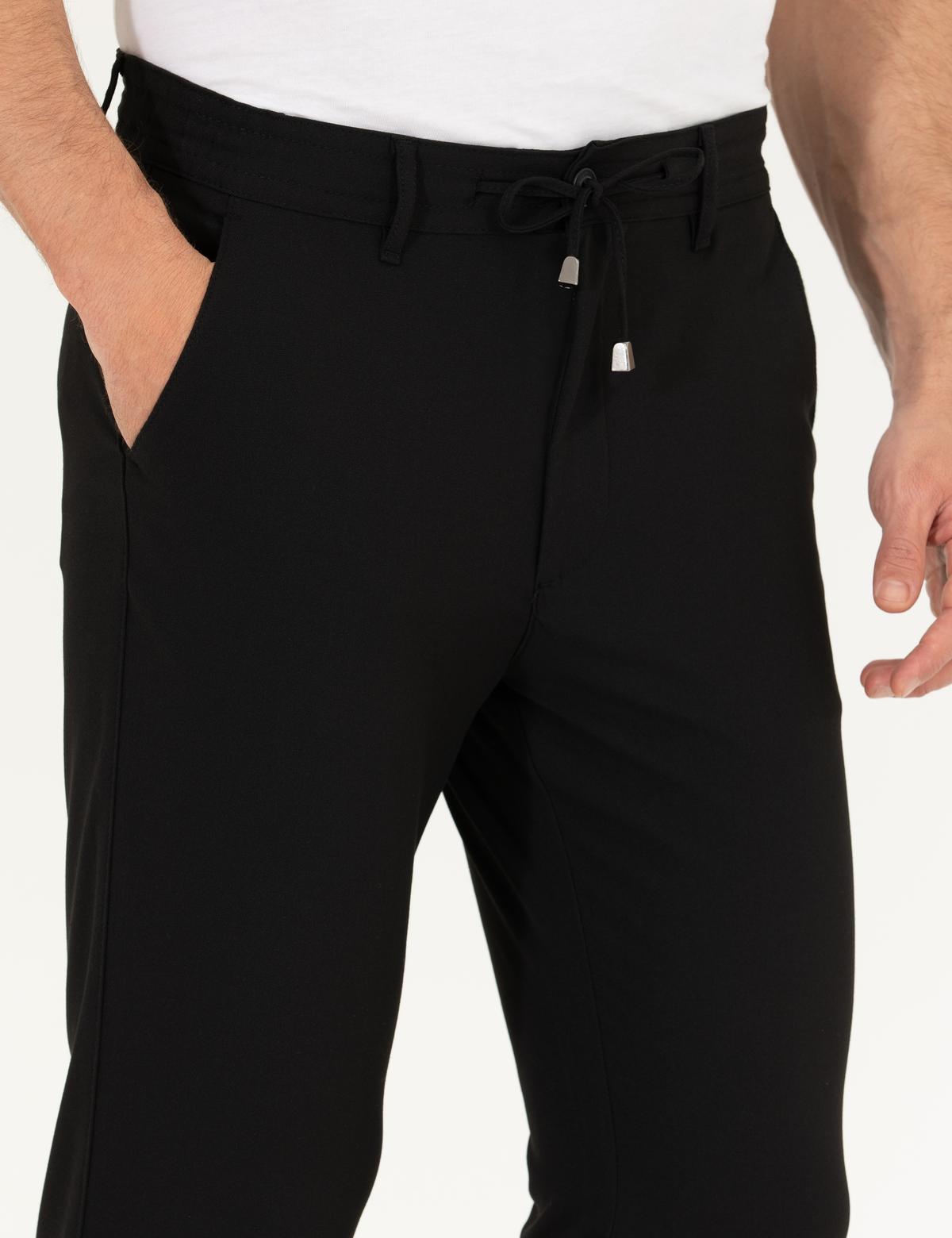 Siyah Jogger Fit Kanvas Pantolon - 50274212092