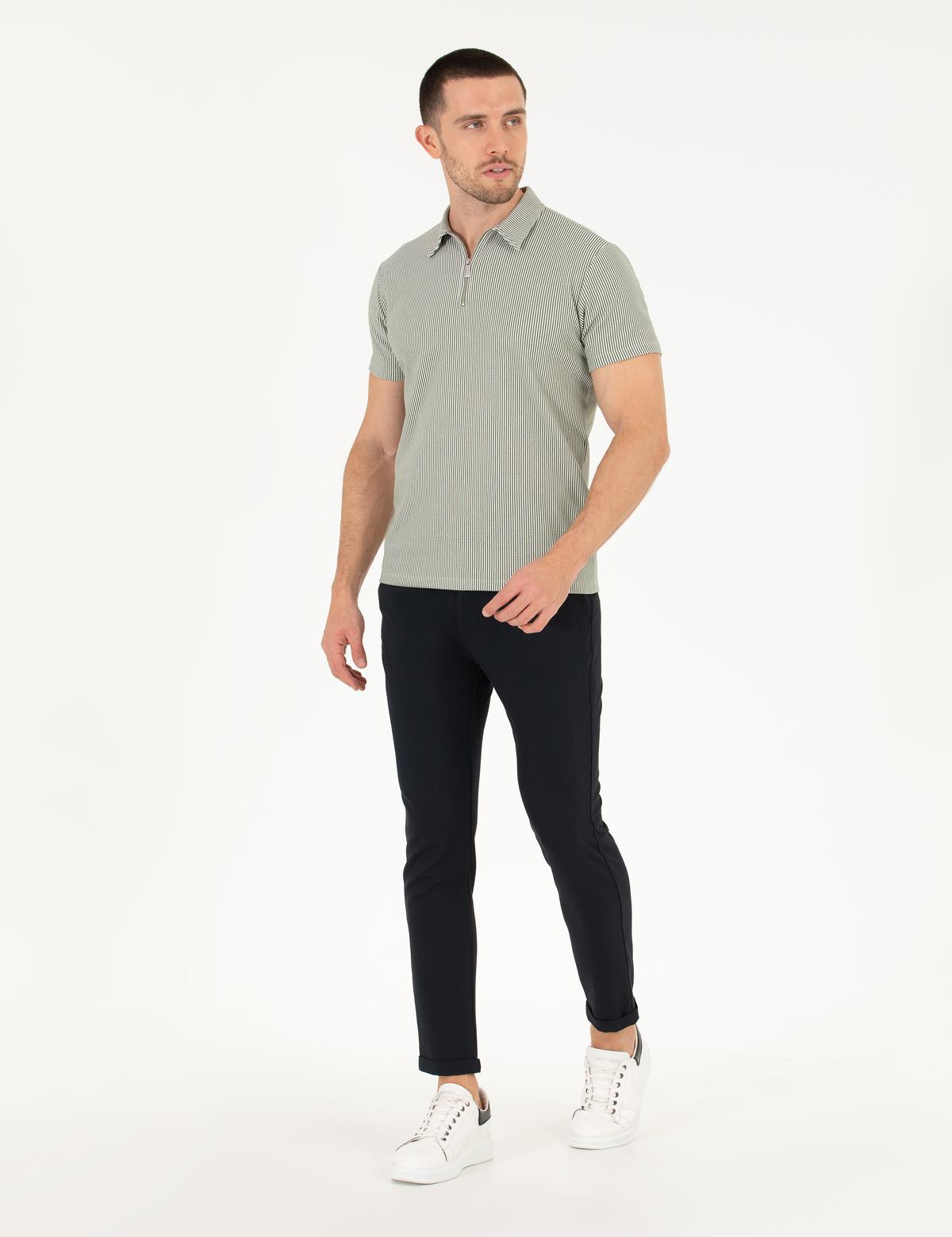 Lacivert Jogger Fit Kanvas Pantolon - 50274212176