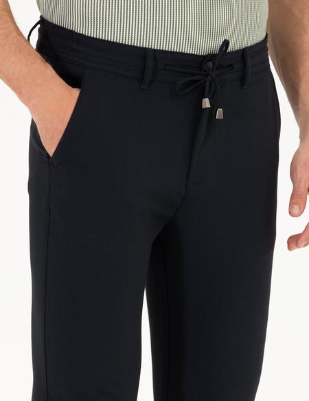 Lacivert Jogger Fit Kanvas Pantolon - 50274212176