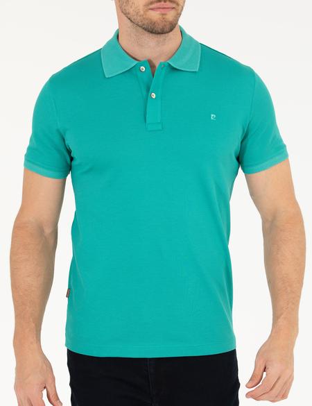 Yeşil Slim Fit Polo Yaka Merserize Tişört - 50262665169