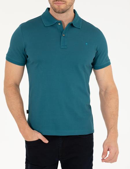 Yeşil Slim Fit Polo Yaka Merserize Tişört - 50262665189