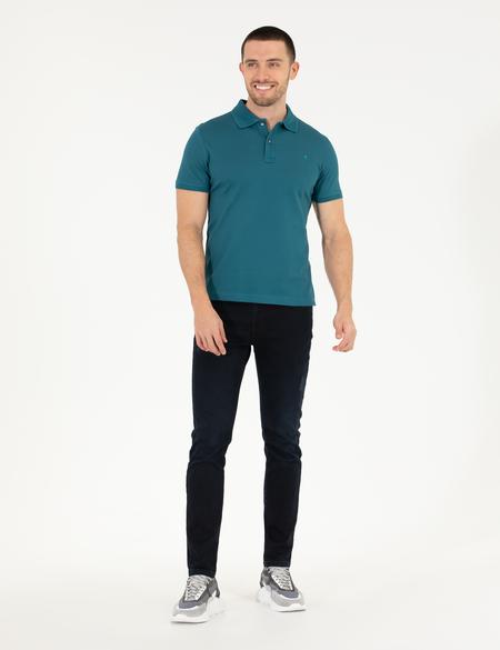 Yeşil Slim Fit Polo Yaka Merserize Tişört - 50262665189