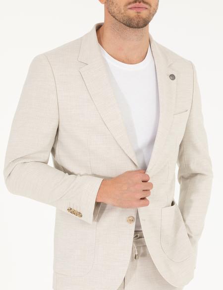 Bej Çizgili Spor Takım Elbise - 50264994206