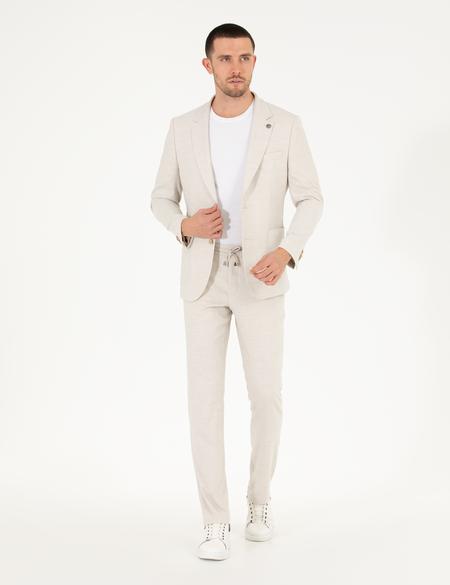 Bej Çizgili Spor Takım Elbise - 50264994206