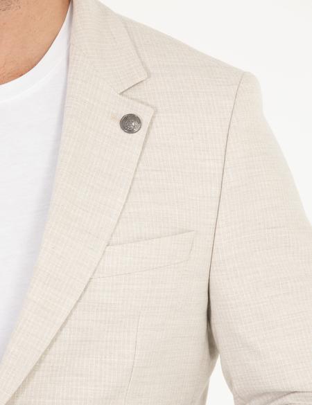 Bej Çizgili Spor Takım Elbise - 50264994206