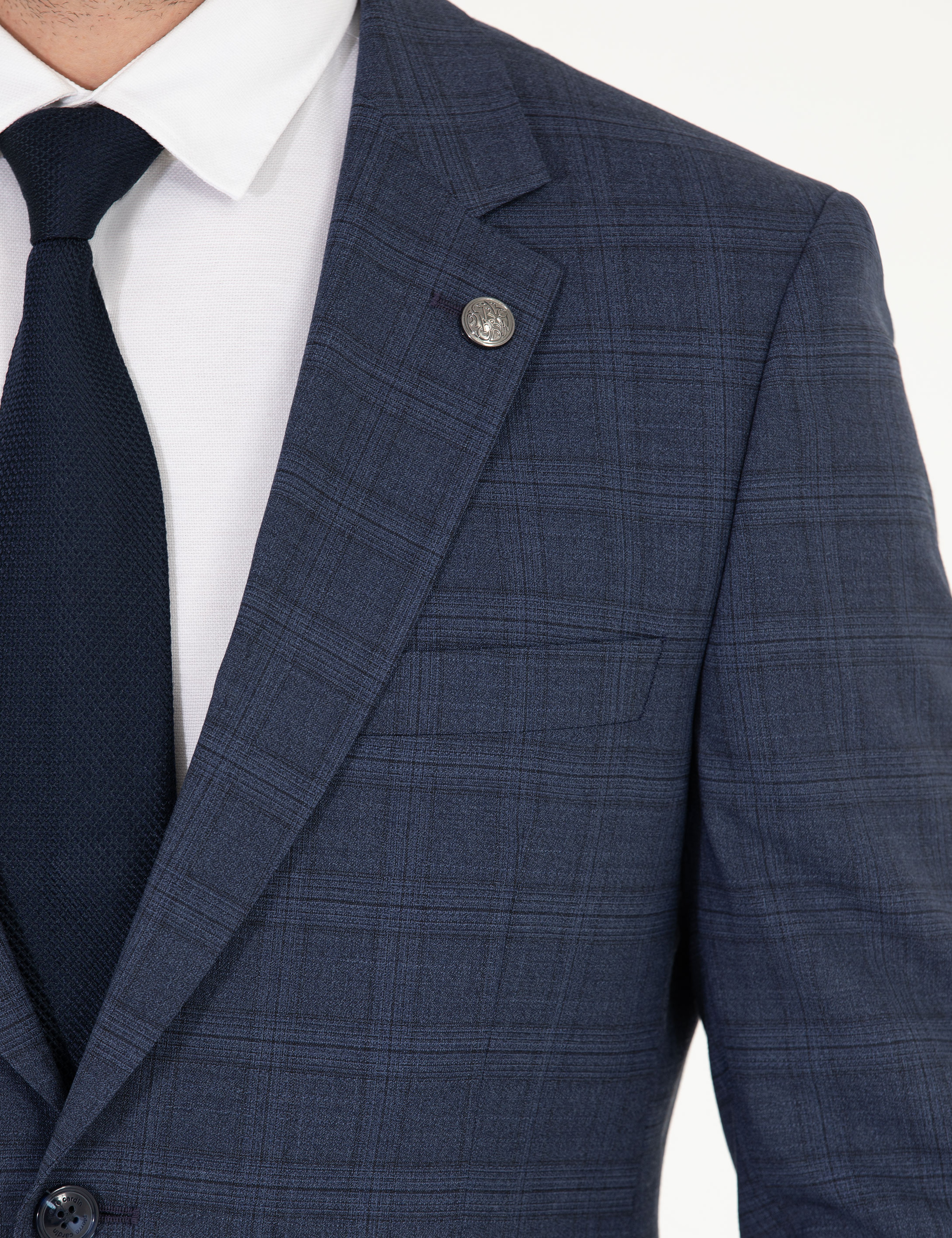 Ekose İndigo Slim Fit Takım Elbise - Image 7