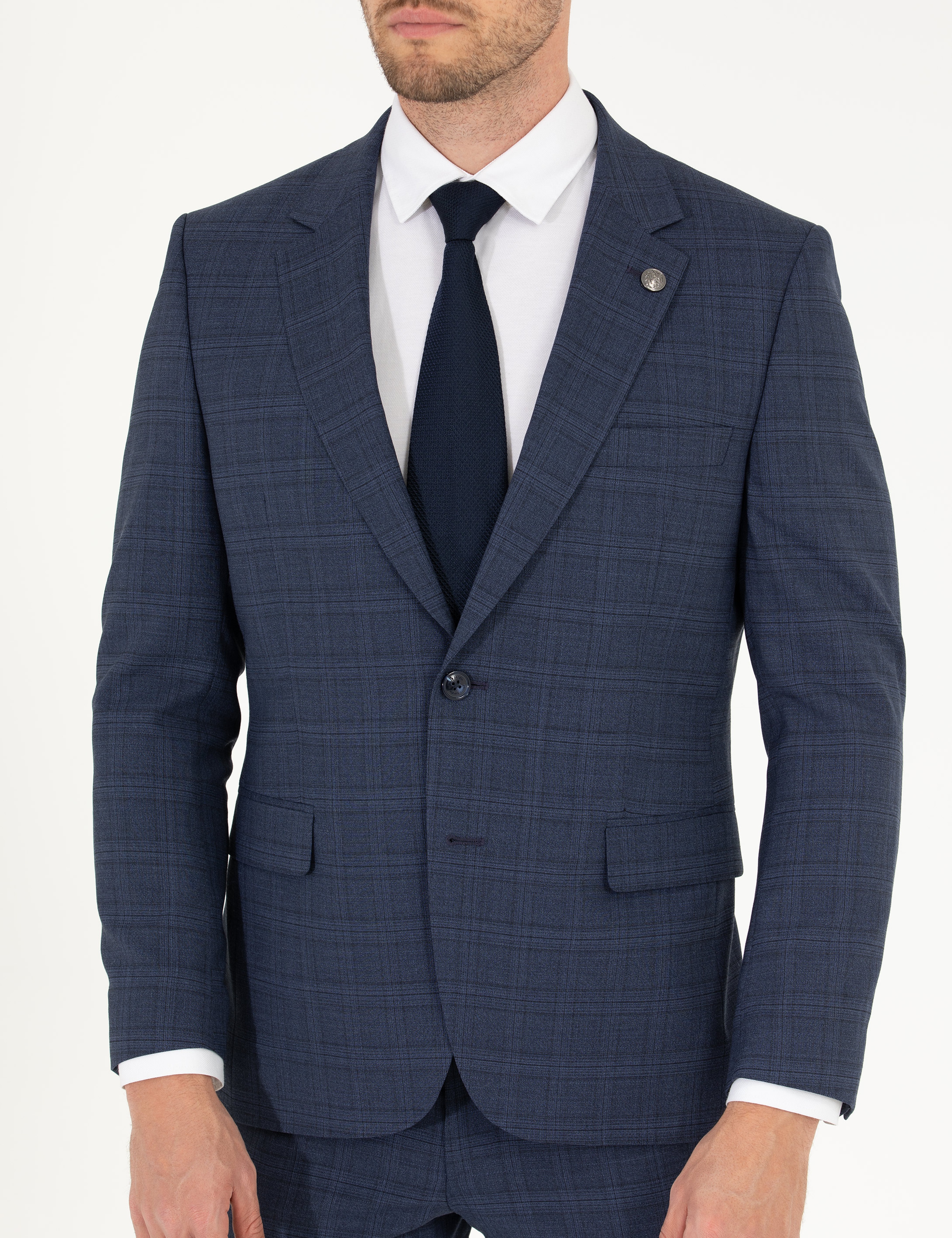 Ekose İndigo Slim Fit Takım Elbise - Image 6