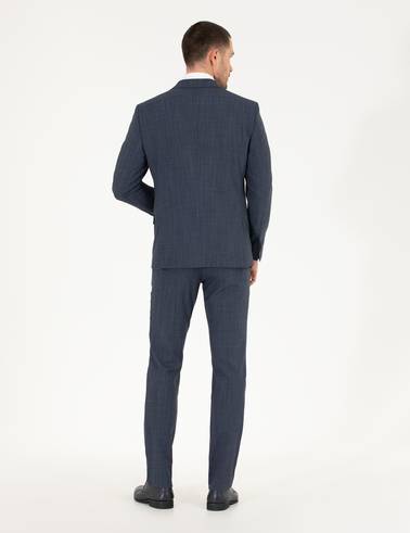 İndigo Slim Fit Yün Karışımlı Takım Elbise