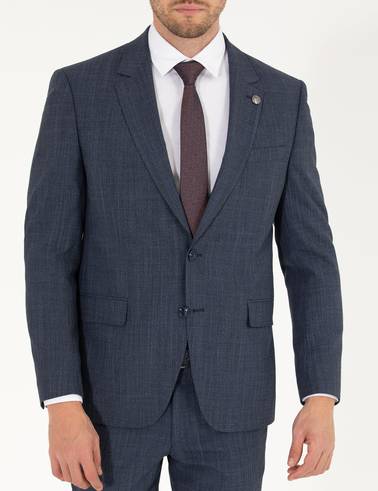 İndigo Slim Fit Yün Karışımlı Takım Elbise