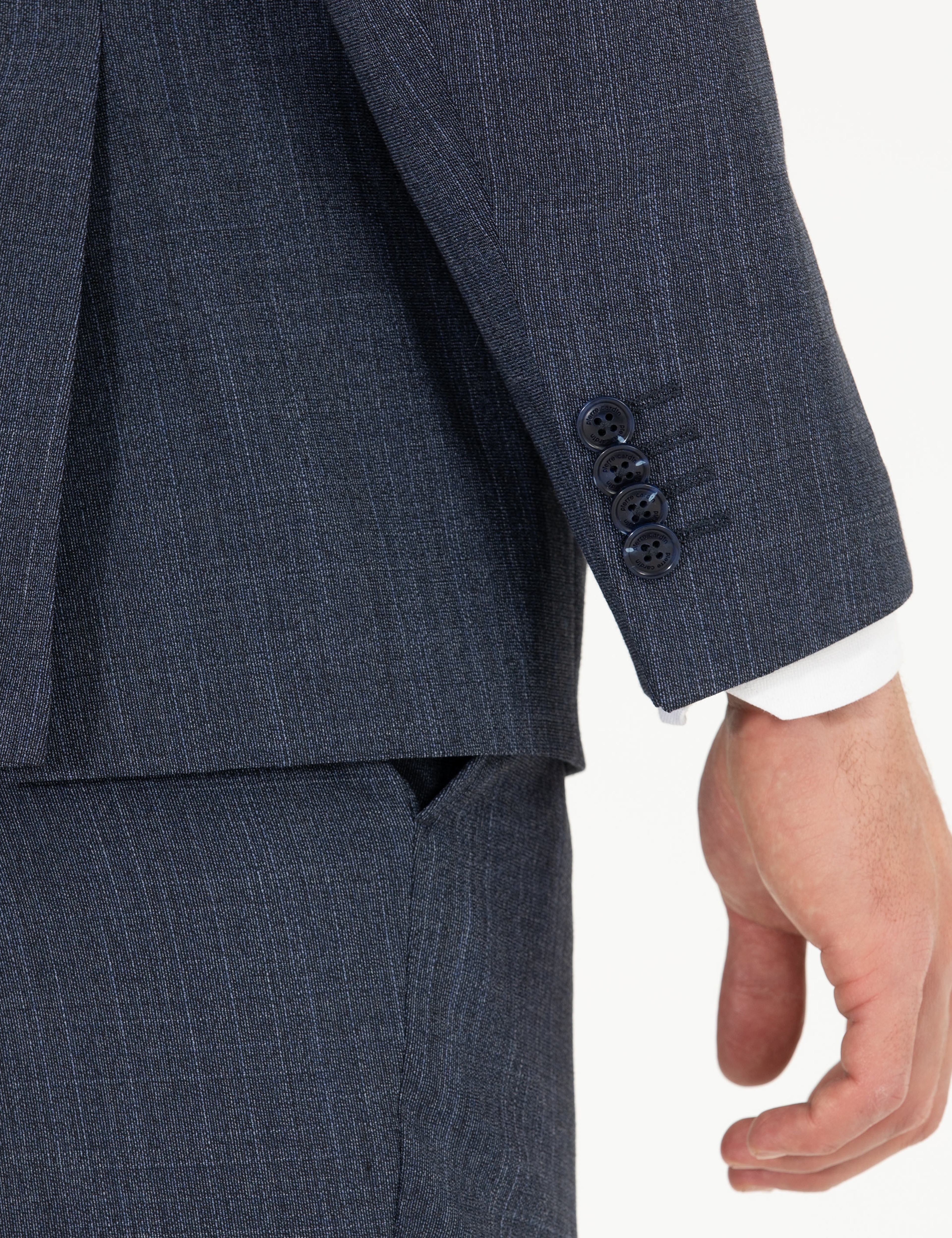 İndigo Slim Fit Yün Karışımlı Takım Elbise - Image 7