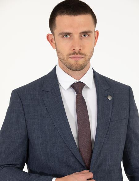 İndigo Slim Fit Yün Karışımlı Takım Elbise - 50265019005