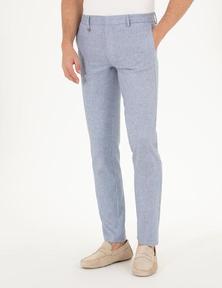 Açık Mavi Keten Karışımlı Jogger Kumaş Pantolon - 50265117144