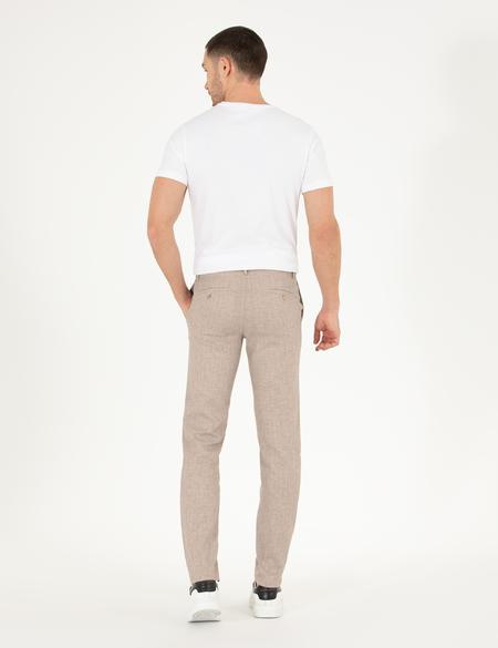 Açık Kahverengi Keten Karışımlı Jogger Kumaş Pantolon - 50265117174