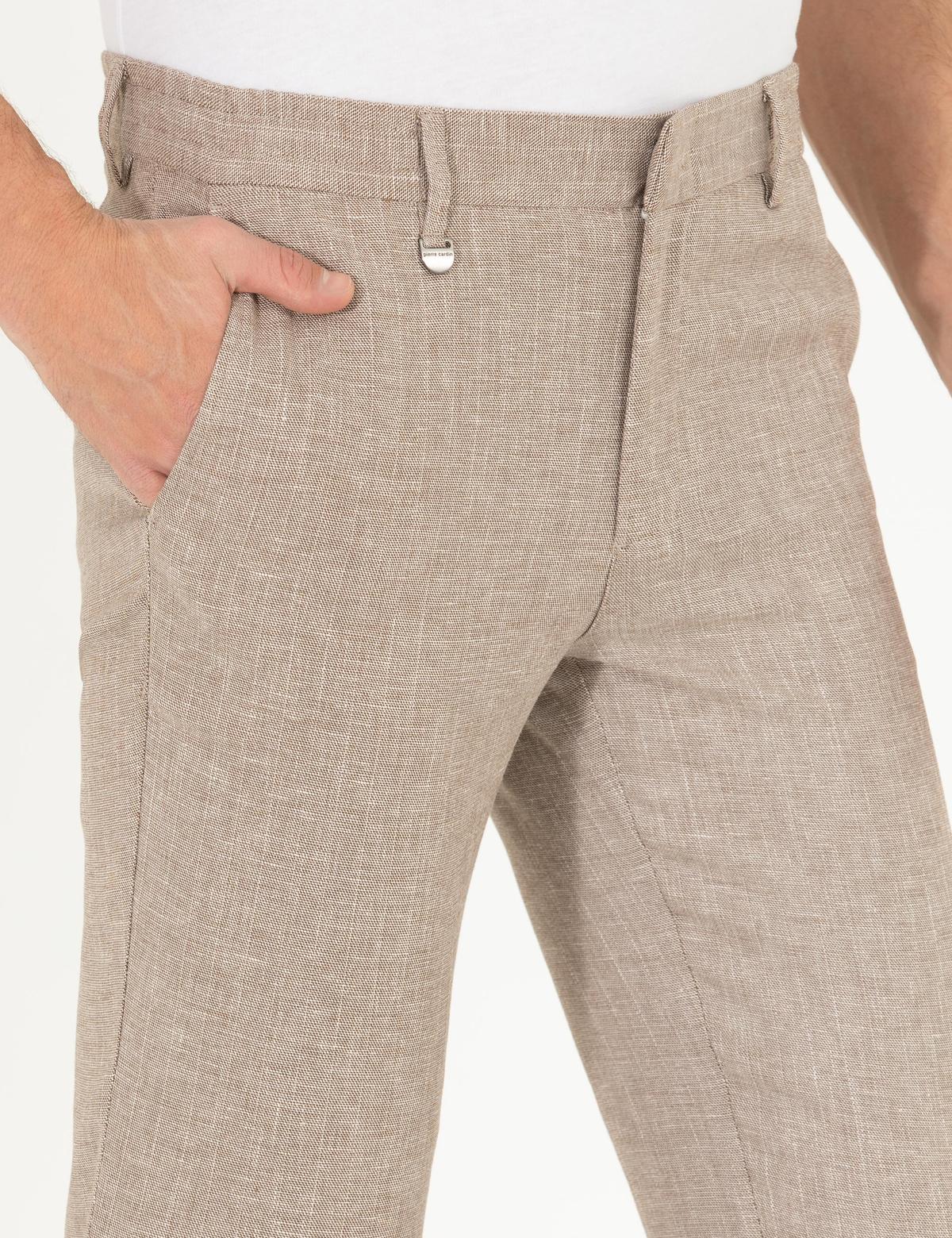 Açık Kahverengi Keten Karışımlı Jogger Kumaş Pantolon - 50265117174