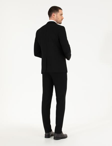 Siyah Ex. Slim Fit Yelekli Takım Elbise - 50268603026