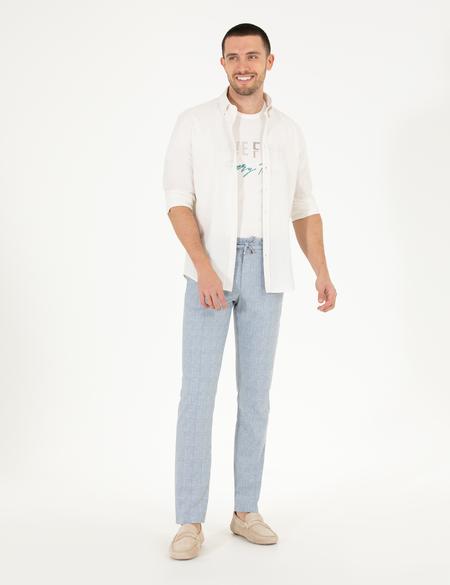 Açık Mavi Slim Fit Kumaş Pantolon - 50268931018