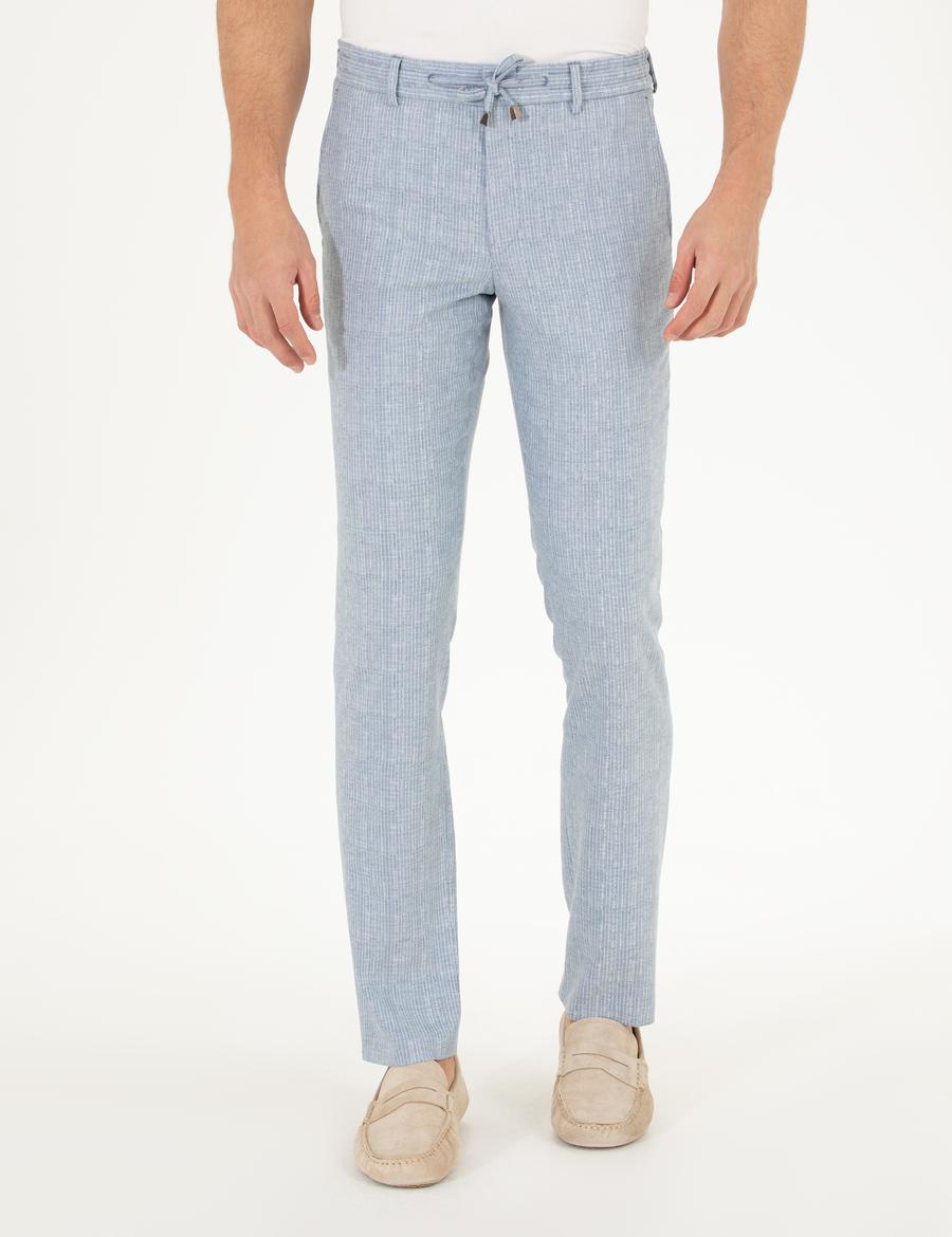 Açık Mavi Slim Fit Kumaş Pantolon