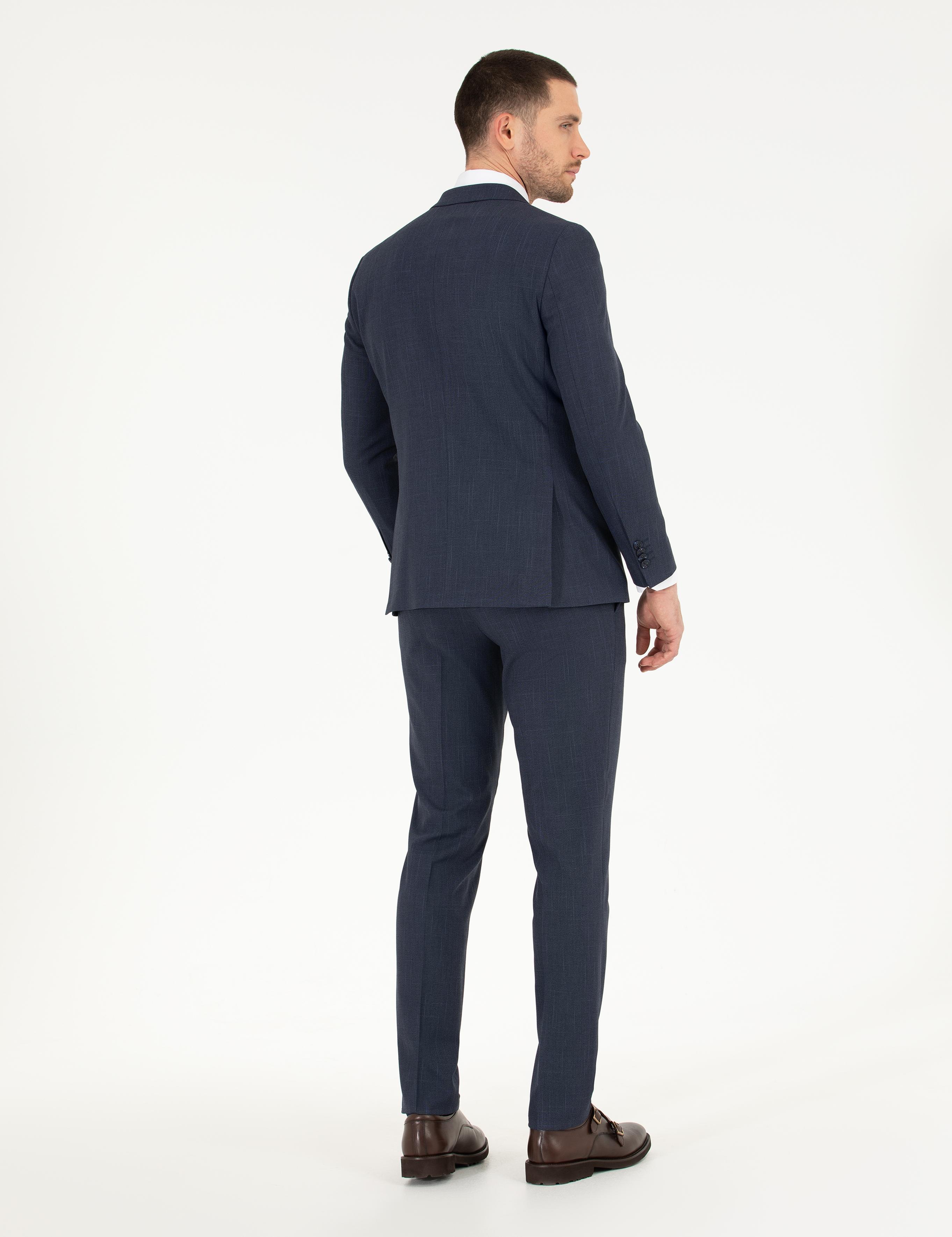 Lacivert Kruvaze Ex. Slim Fit Takım Elbise