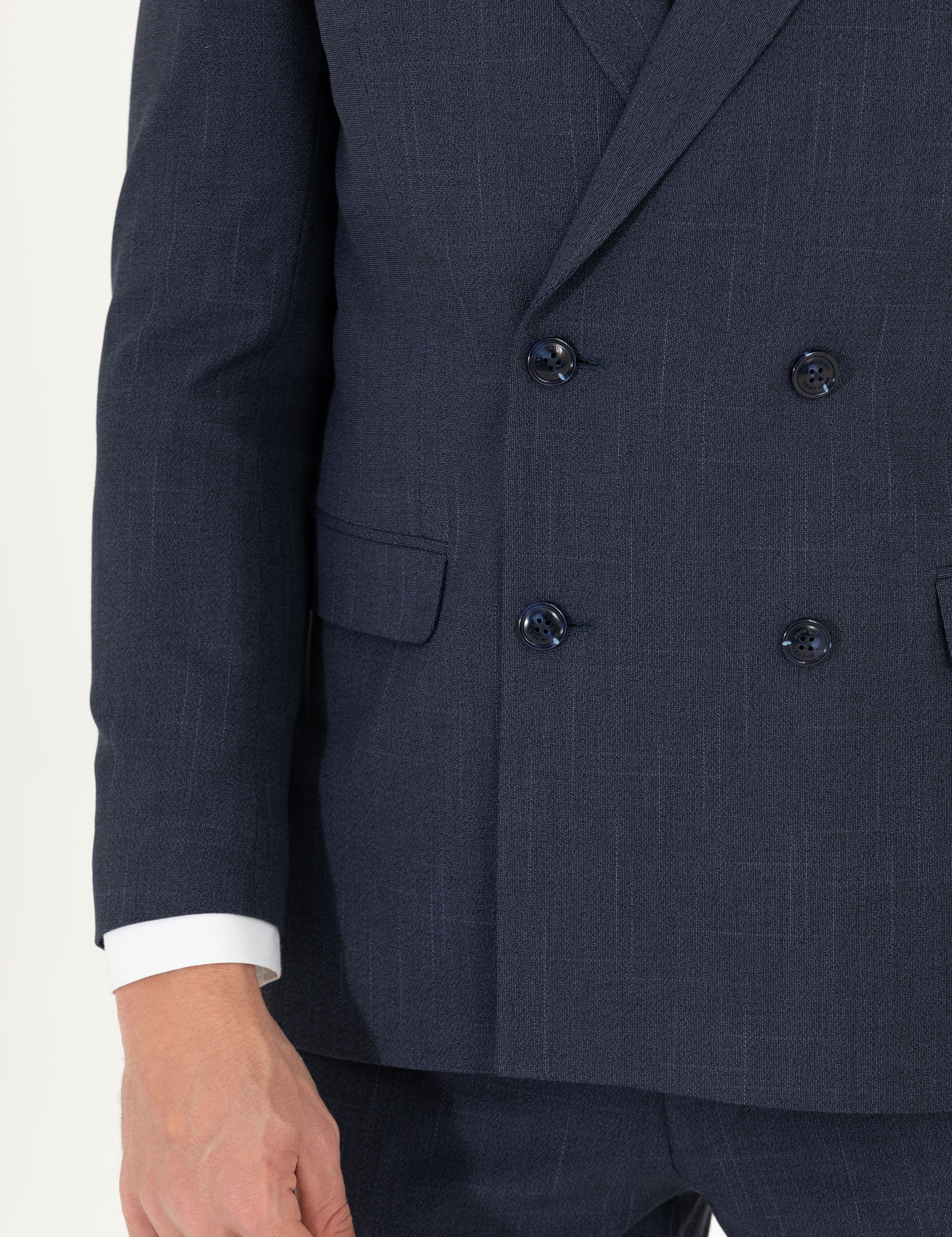Lacivert Kruvaze Ex. Slim Fit Takım Elbise - Image 7