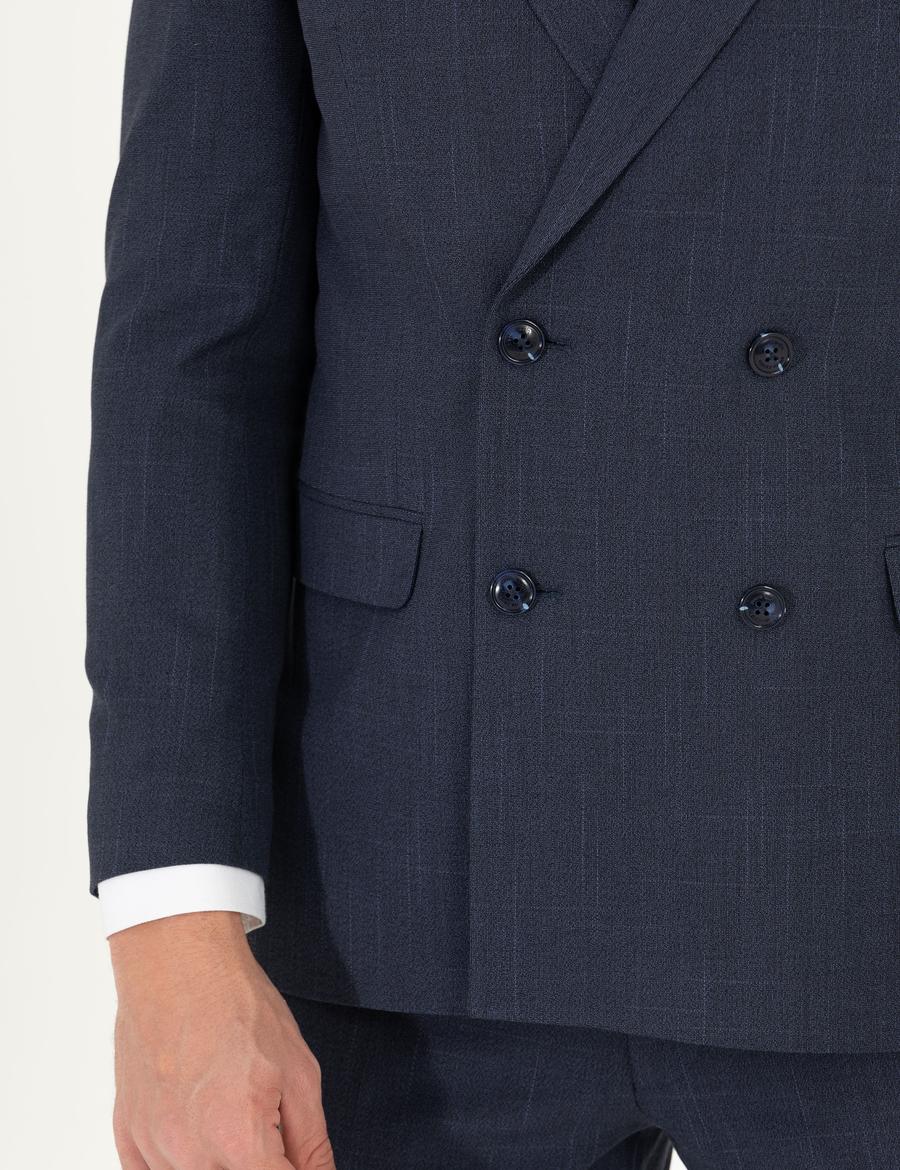 Lacivert Kruvaze Ex. Slim Fit Takım Elbise