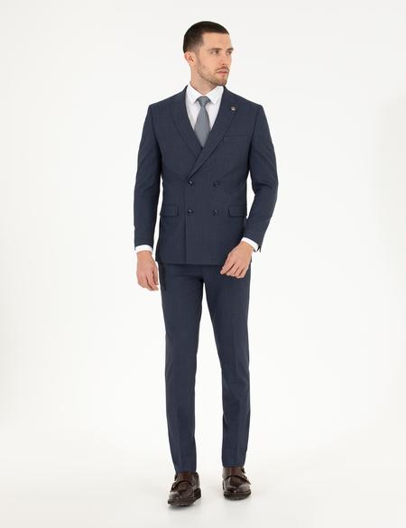 Lacivert Kruvaze Ex. Slim Fit Takım Elbise - 50269203005