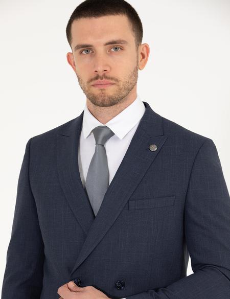 Lacivert Kruvaze Ex. Slim Fit Takım Elbise - 50269203005