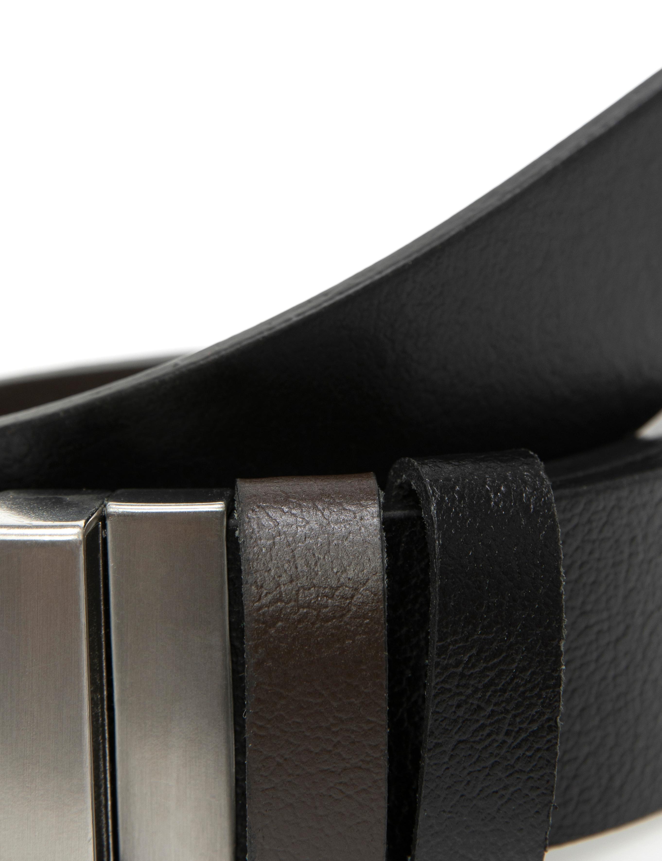 Siyah Çift Taraflı Kemer