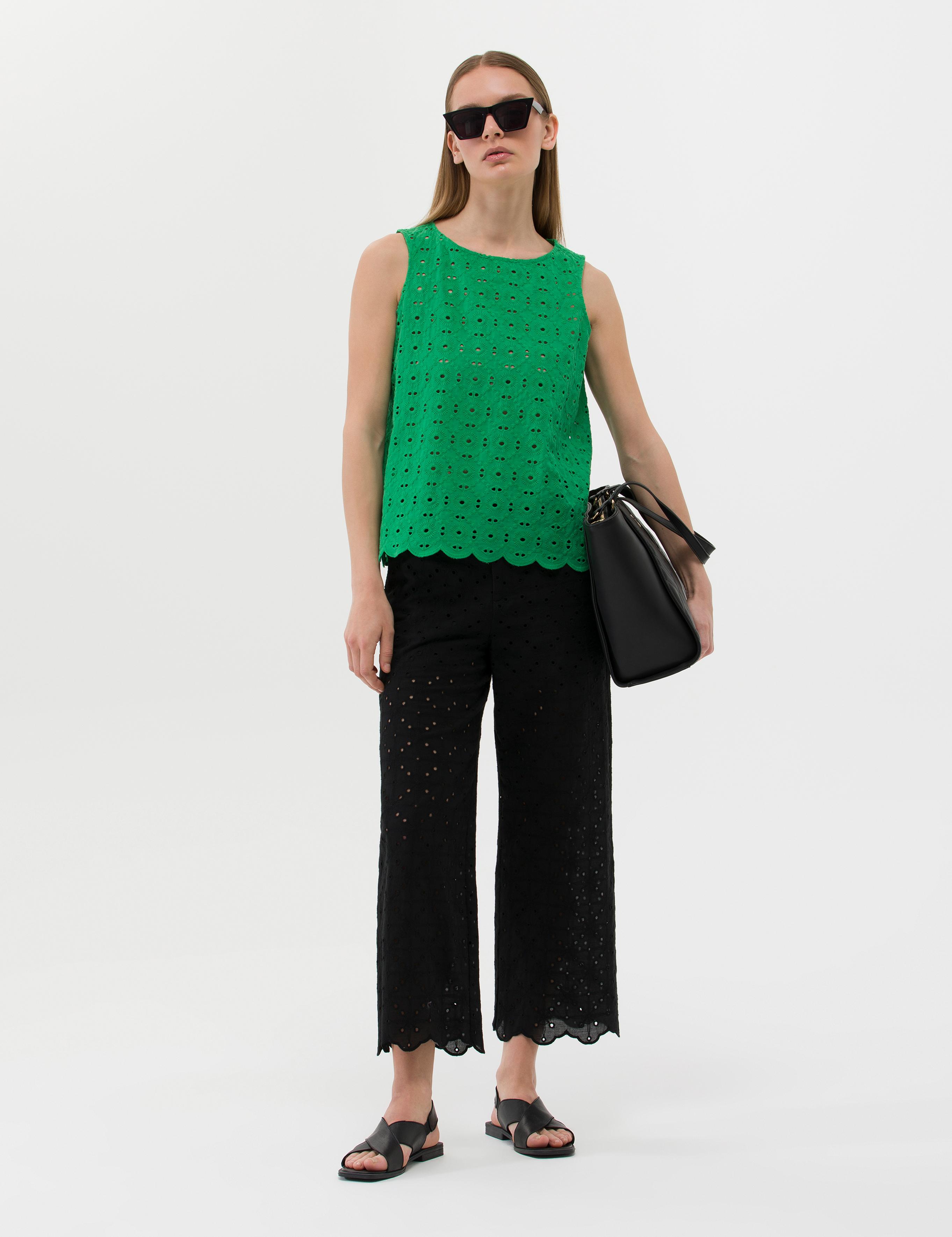 Zümrüt Crop Top Kolsuz Bluz