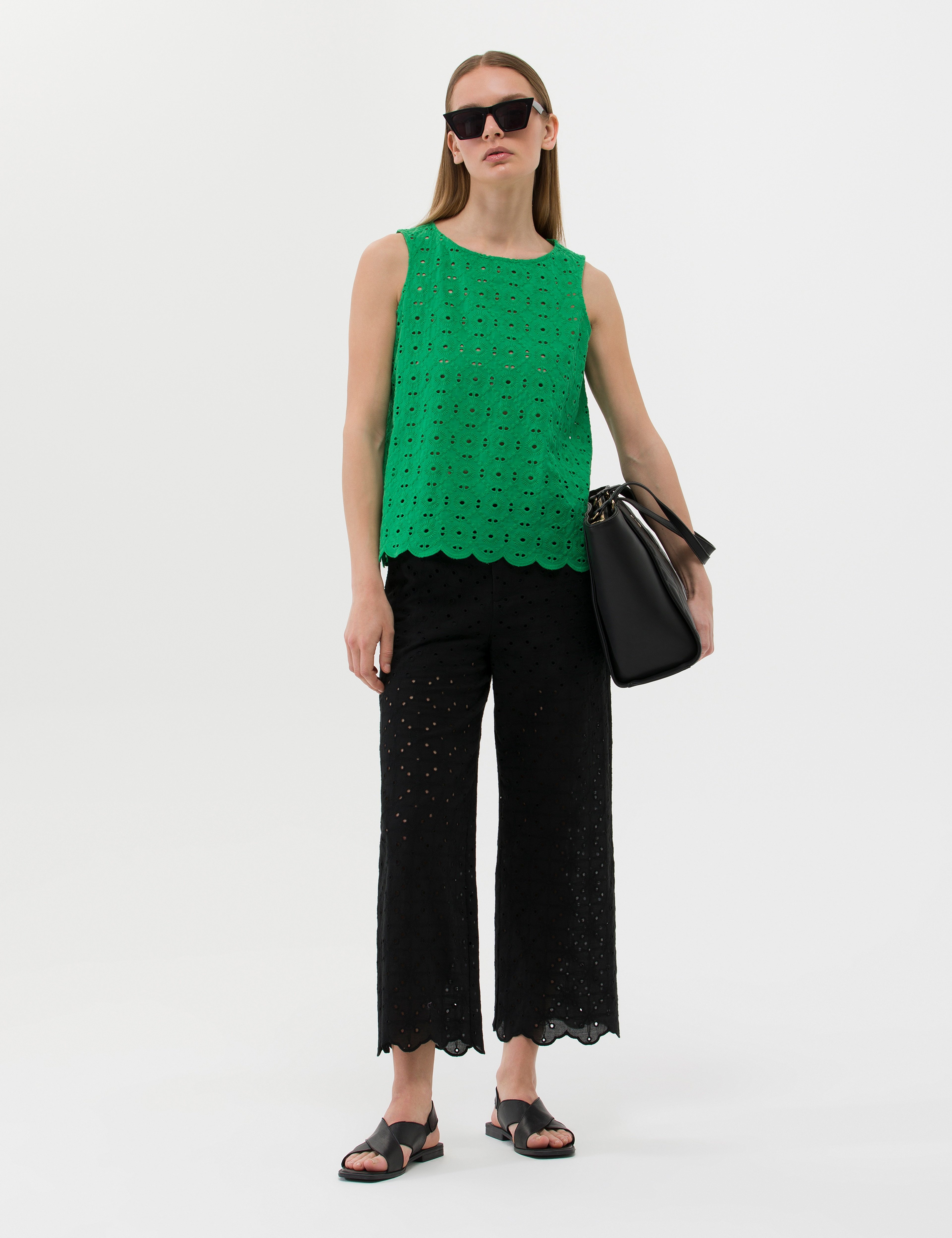 Zümrüt Crop Top Kolsuz Bluz