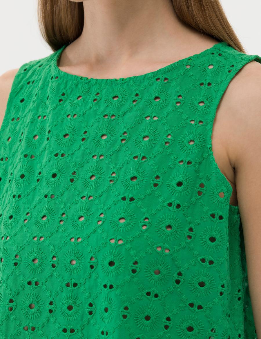 Zümrüt Crop Top Kolsuz Bluz