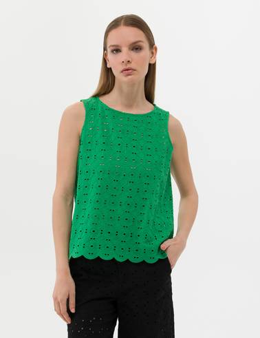 Zümrüt Crop Top Kolsuz Bluz