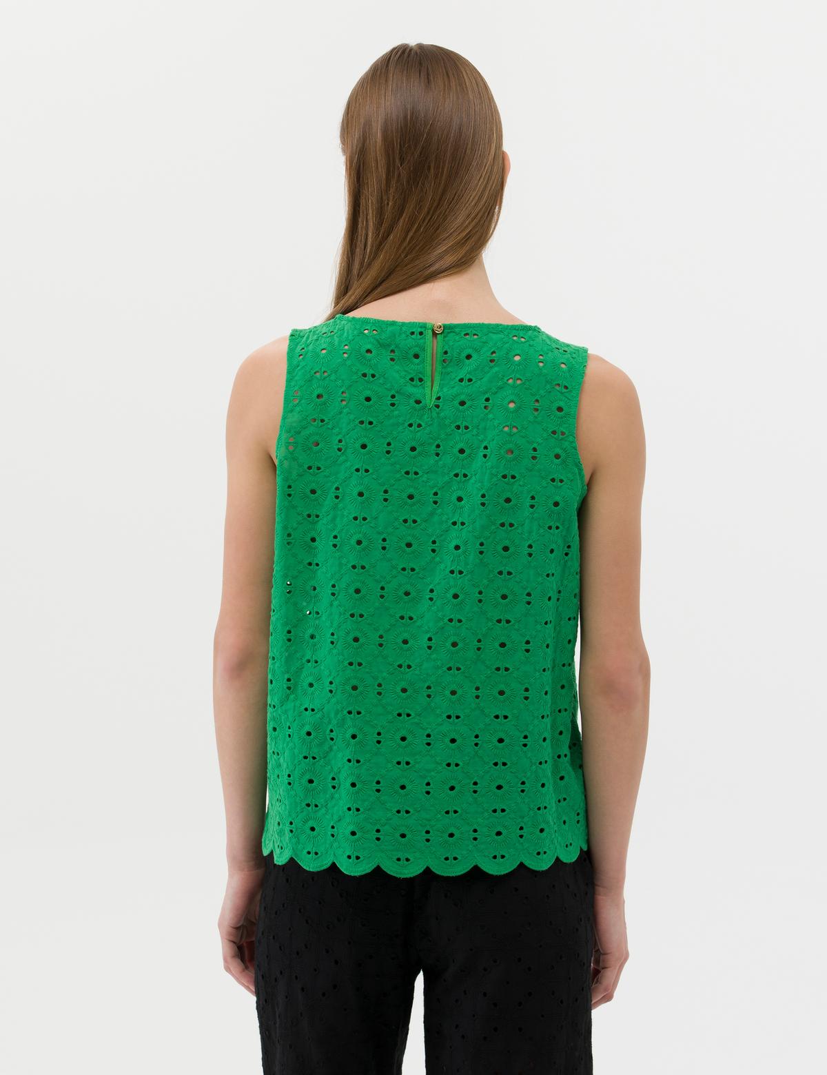 Zümrüt Crop Top Kolsuz Bluz - 50262564018