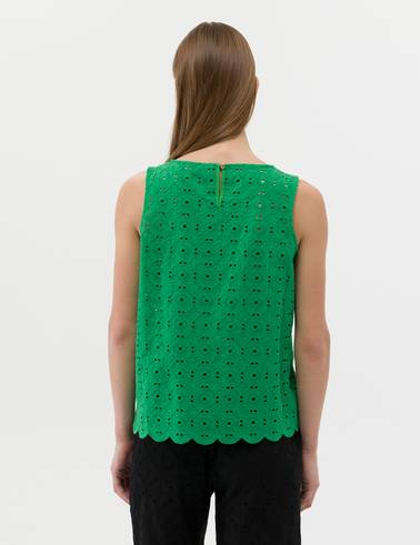 Zümrüt Crop Top Kolsuz Bluz