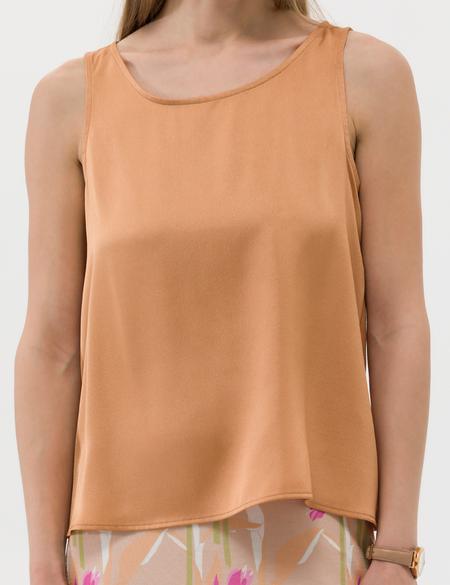 Kahverengi Regular Fit Kolsuz Bluz - 50262567030