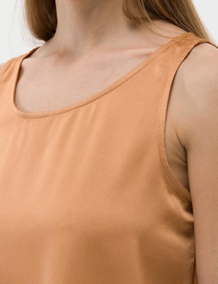 Kahverengi Regular Fit Kolsuz Bluz - 50262567030