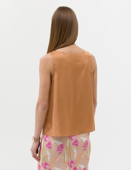 Kahverengi Regular Fit Kolsuz Bluz - 50262567030