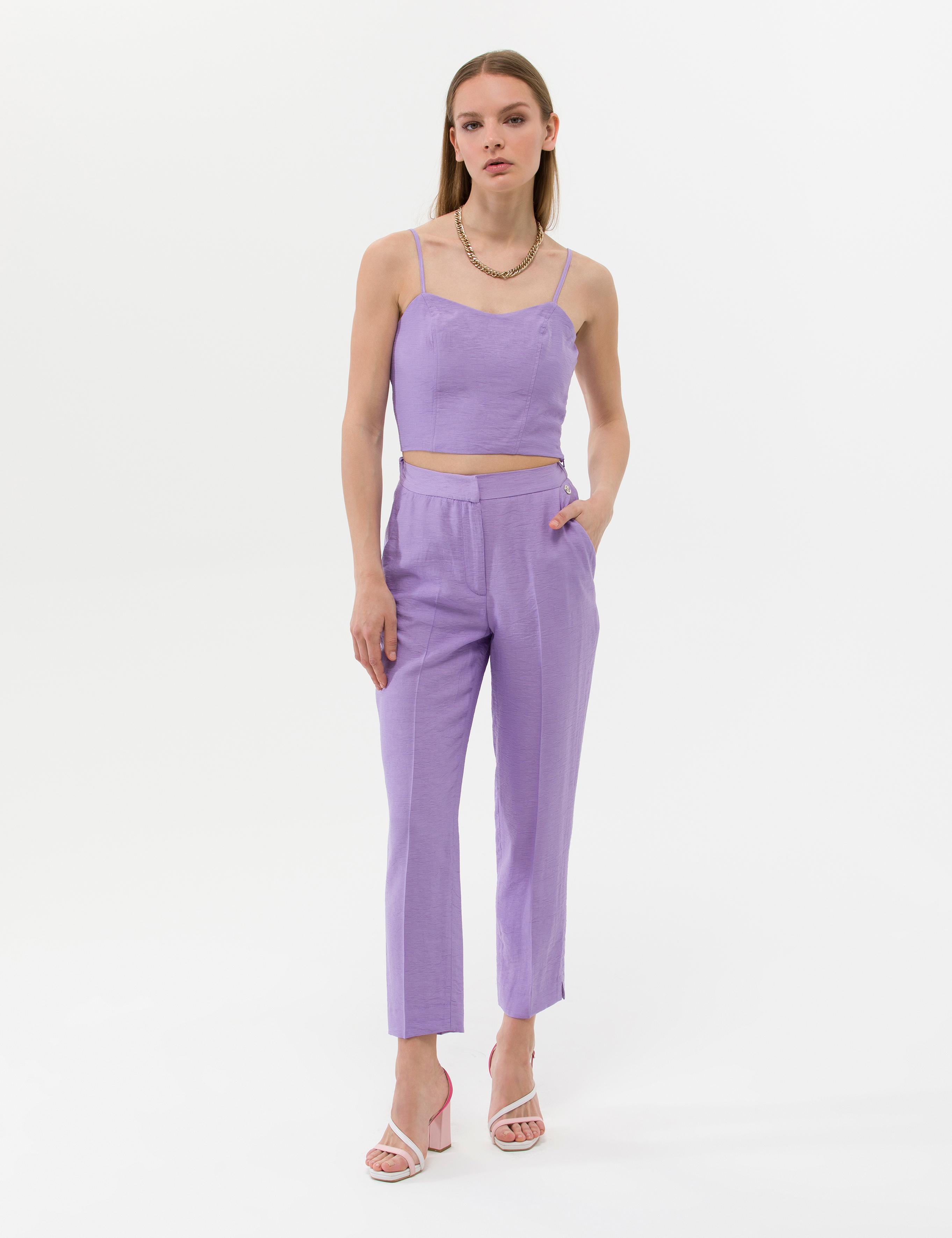 Eflatun Kumaş Pantolon