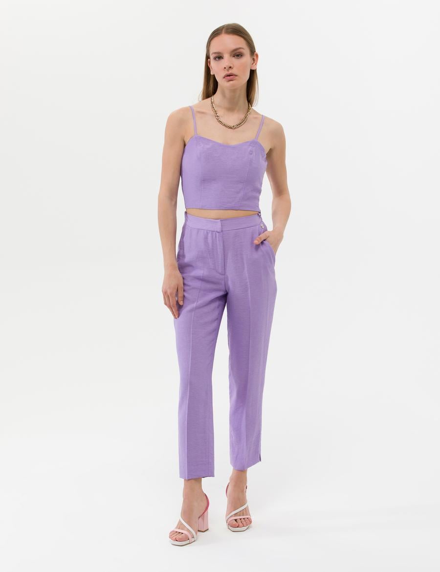 Eflatun Kumaş Pantolon