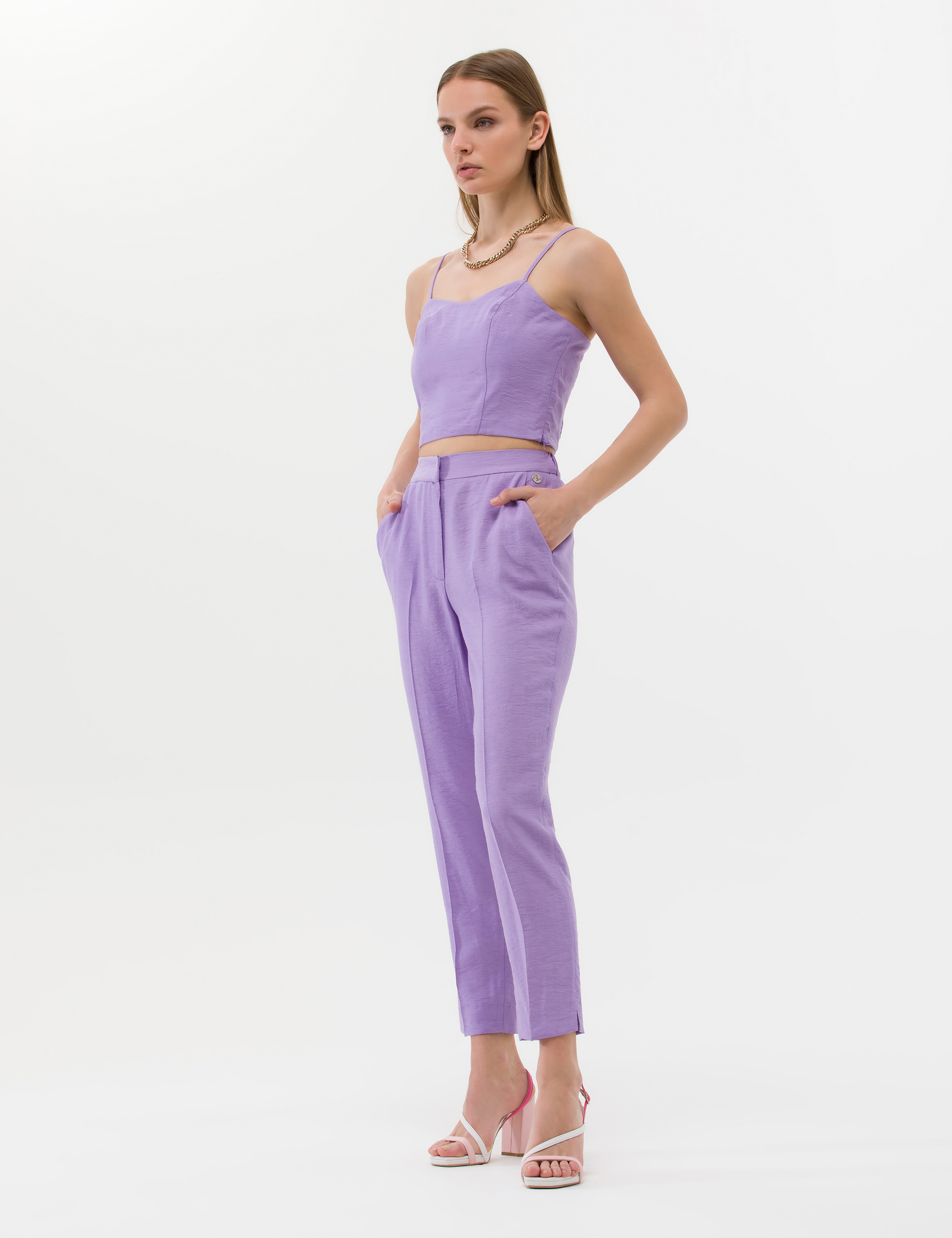 Eflatun Kumaş Pantolon - Image 3