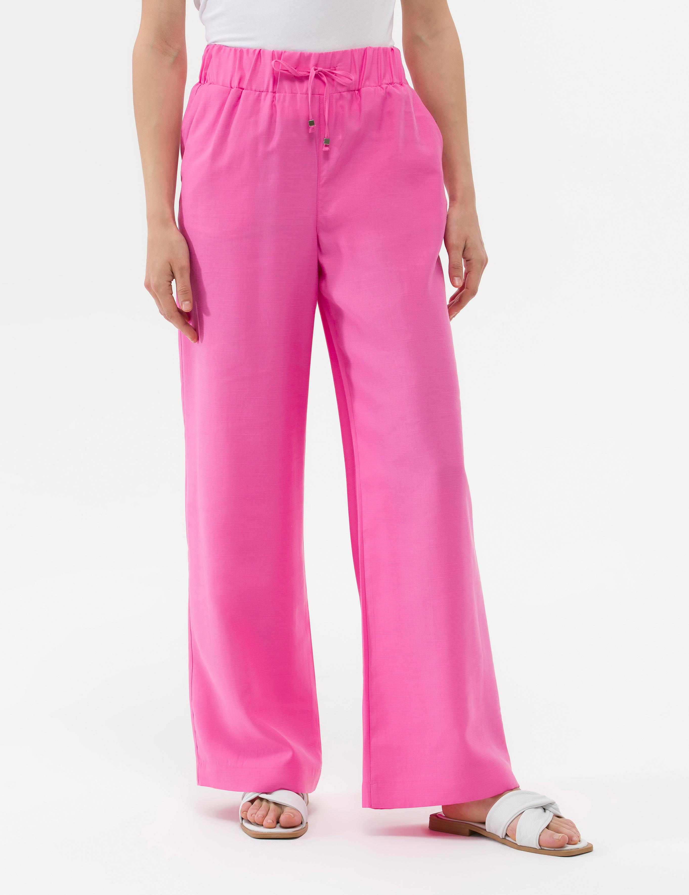 Pembe Elastik Belli Loose Fit Pantolon
