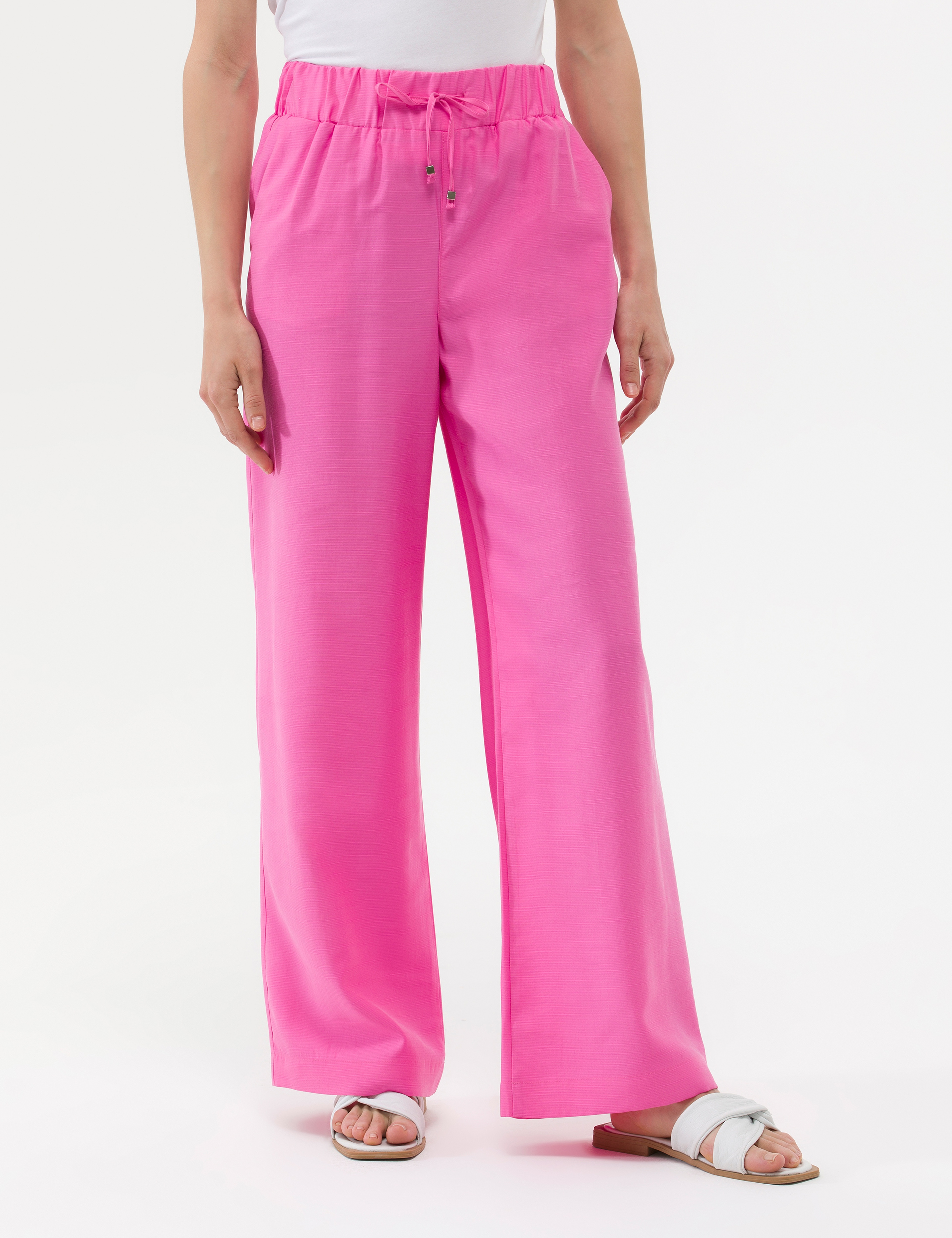 Pembe Elastik Belli Loose Fit Pantolon - Image 2