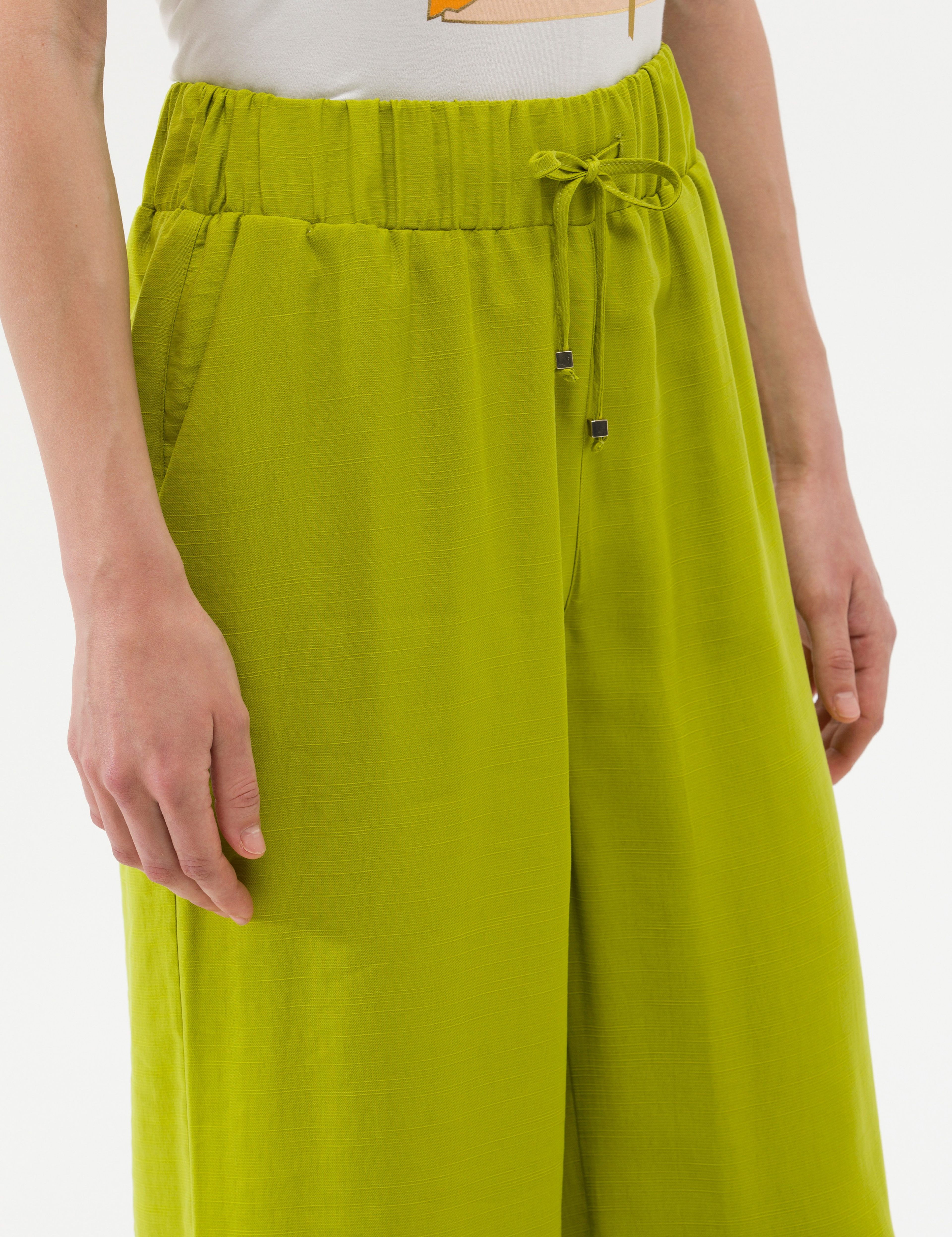 Yeşil Elastik Belli Loose Fit Pantolon - Image 6